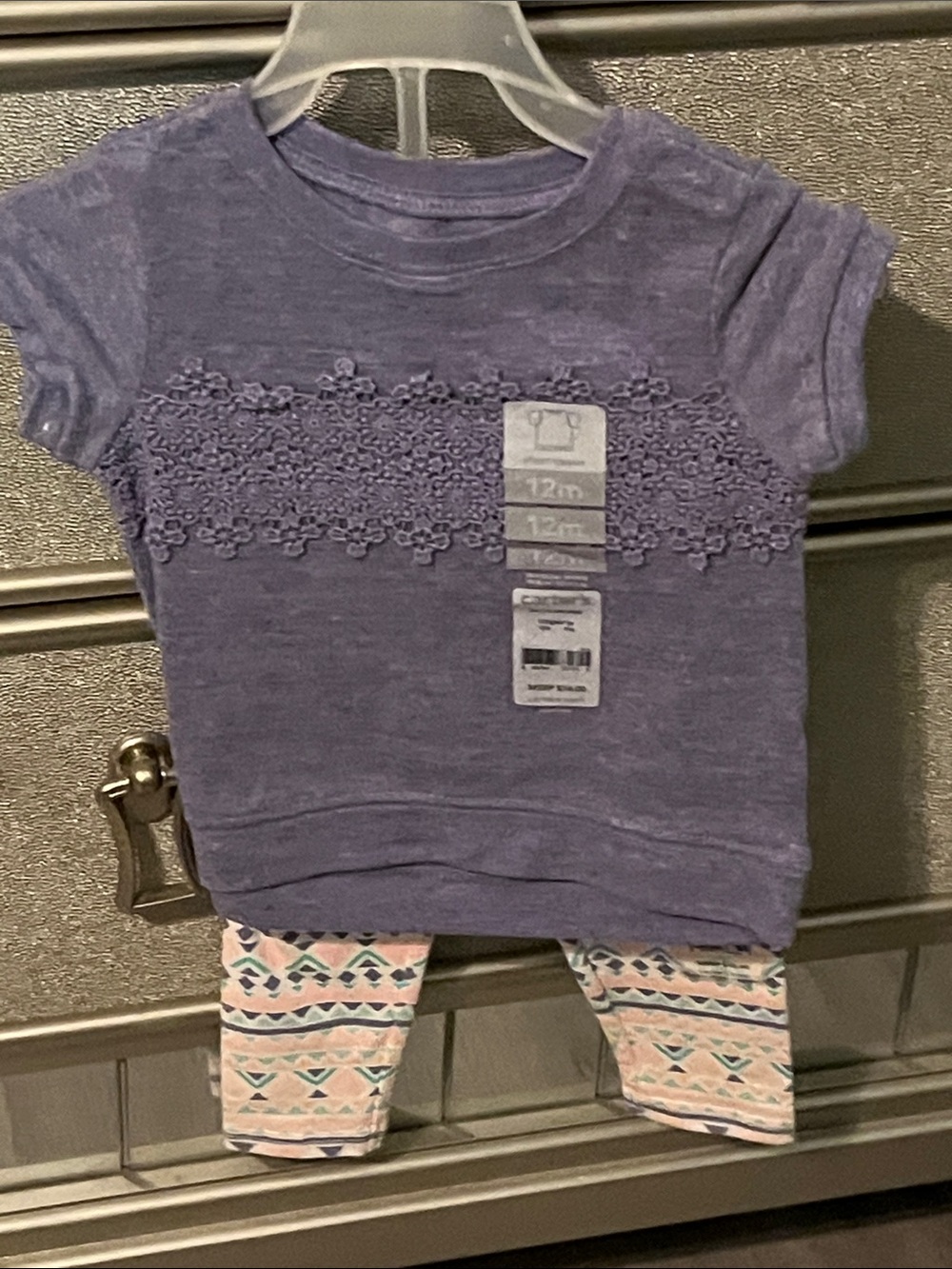 Carter's Purple Top and Patterned Leggings Set